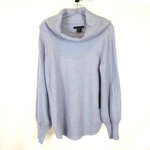 NWT Womens Size Medium Tahari Light Blue Super Soft Cowl Neck Sweater